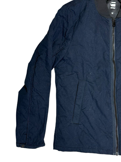 G Start Raw Blue Quilted Zip Bomber Jacket Medium