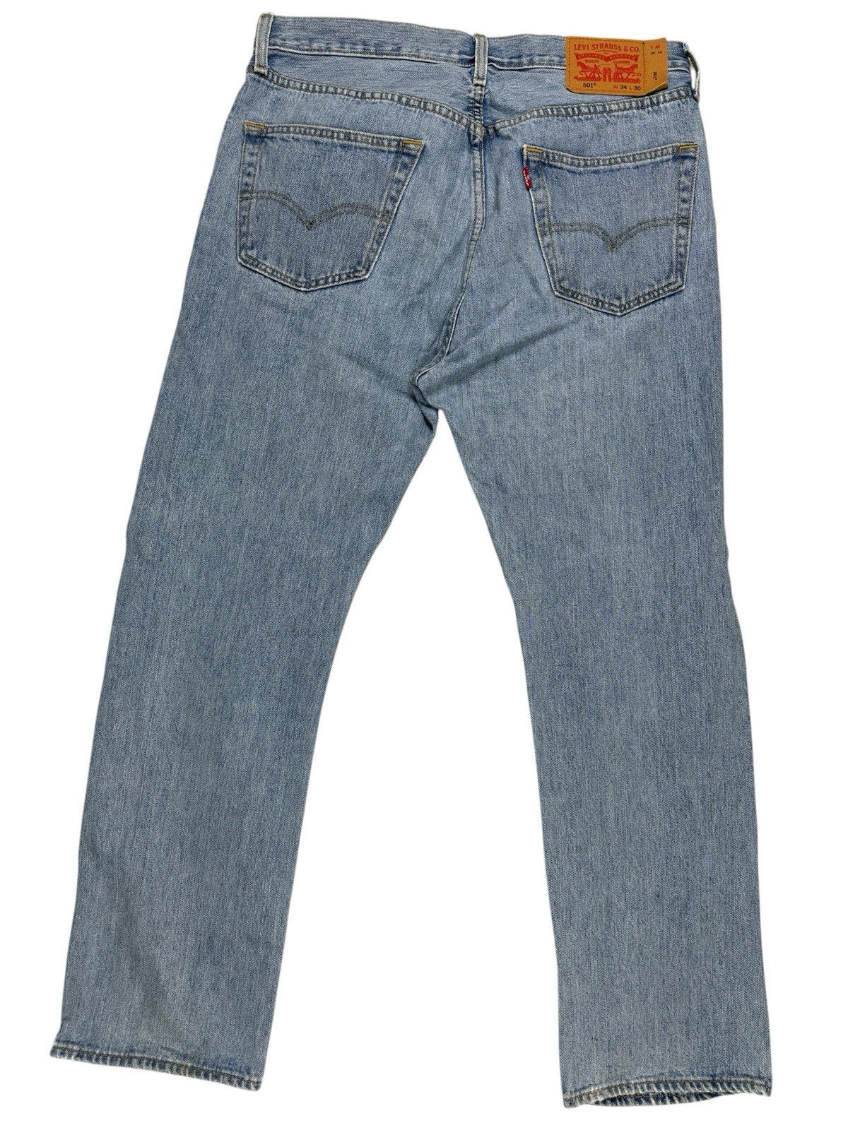 Levi's 501 Light Blue Straight Leg Denim Jeans 34W 30L