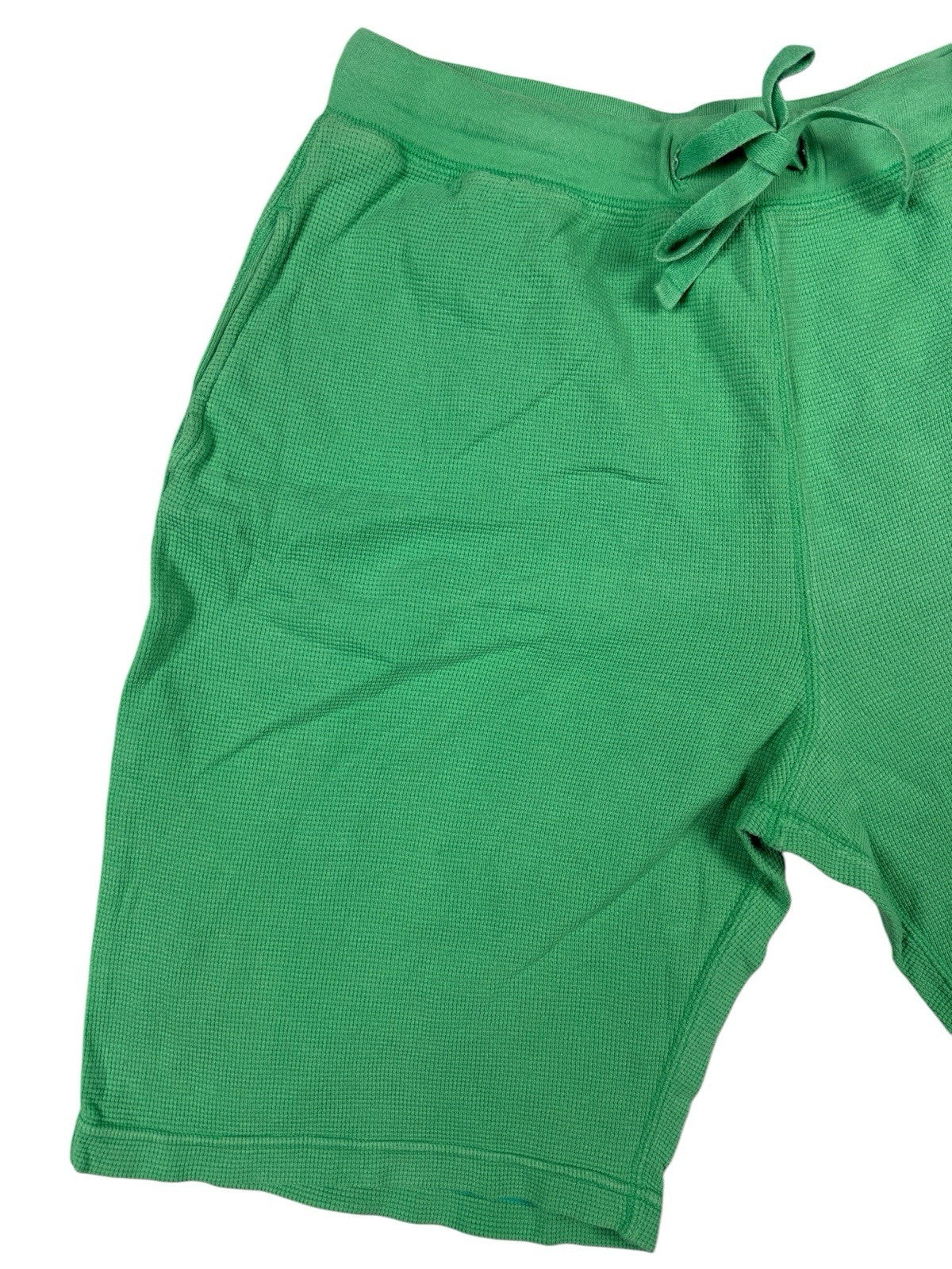 Polo Ralph Lauren Green Cotton Waffle Pattern Lounge Jogger Sweat Shorts Large