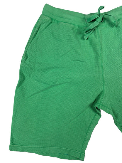 Polo Ralph Lauren Green Cotton Waffle Pattern Lounge Jogger Sweat Shorts Large