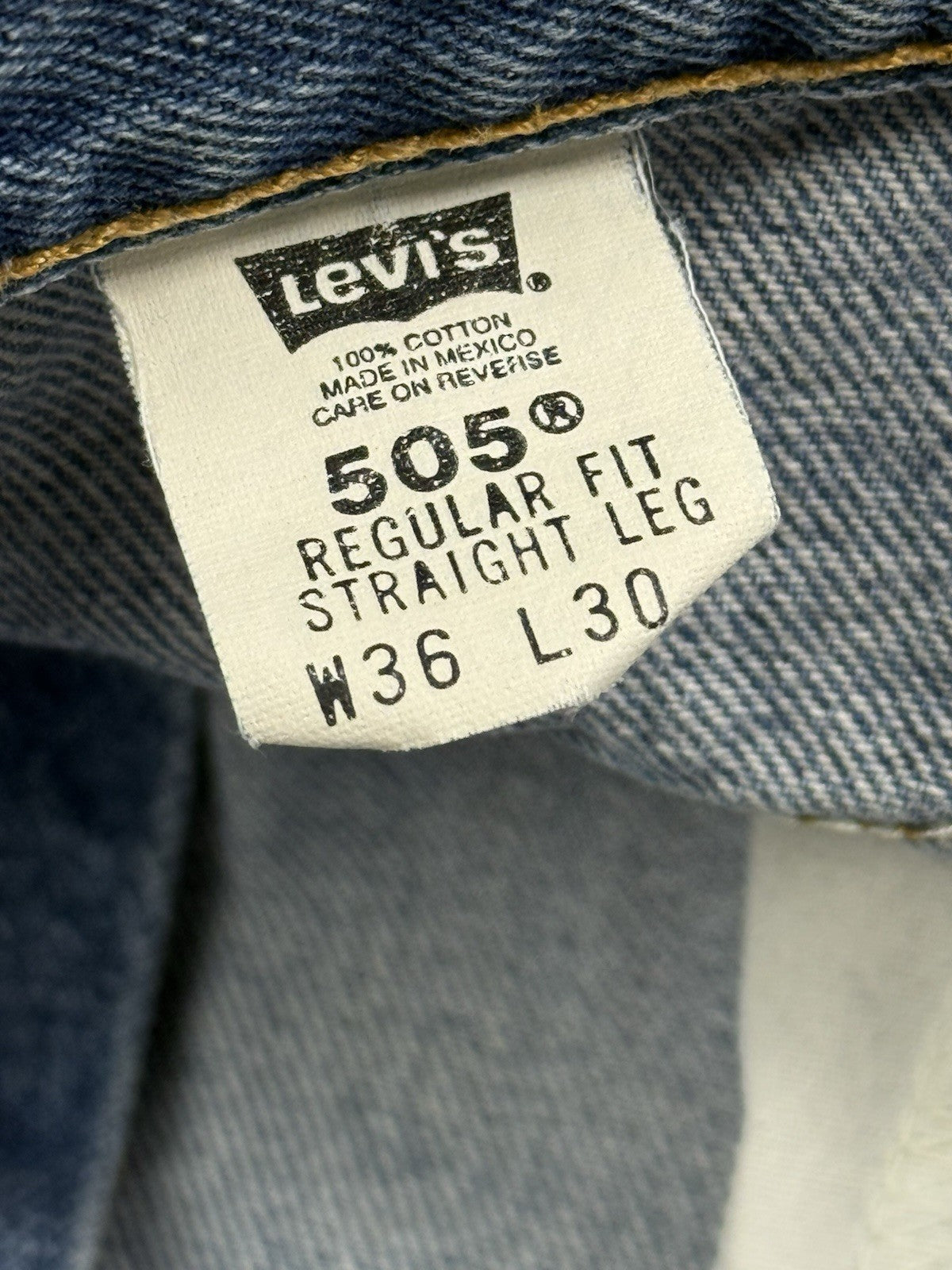 Levi's 505 Y2K Blue Denim Jeans 36W 30L