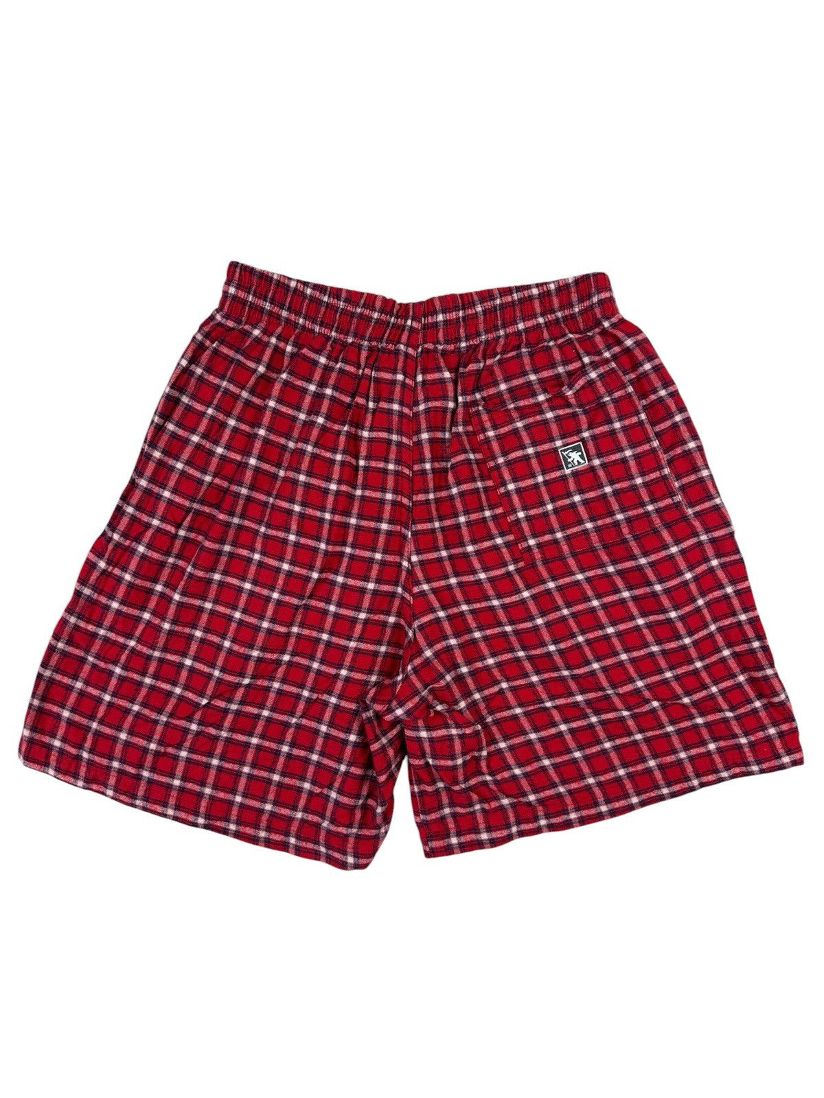GOTCHA Red Tartan Plaid Cotton Shorts Medium