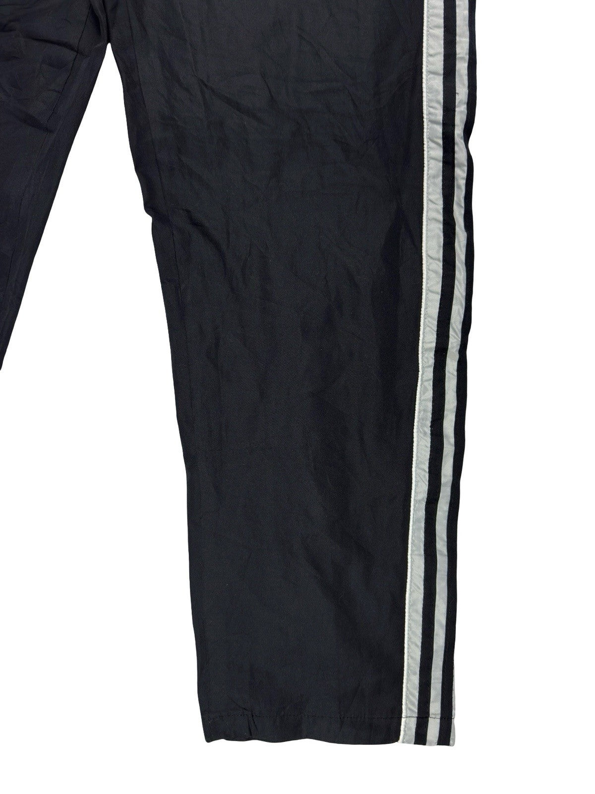 Adidas Vintage Lined Black Polyester Tracksuit Bottoms Pant Trousers Large