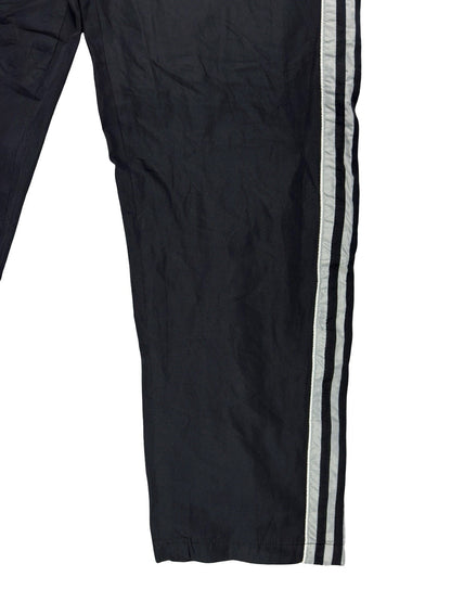 Adidas Vintage Lined Black Polyester Tracksuit Bottoms Pant Trousers Large