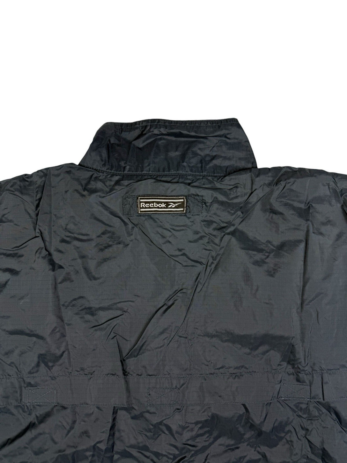 Reebok Retro Blue Nylon Zip Y2K Track Jacket Windbreaker Large