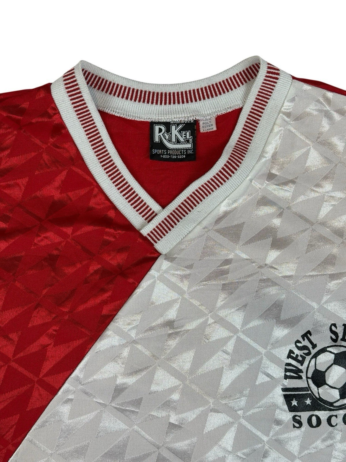 Retro RyKel Red West Weneca Soccer Jersey  XL