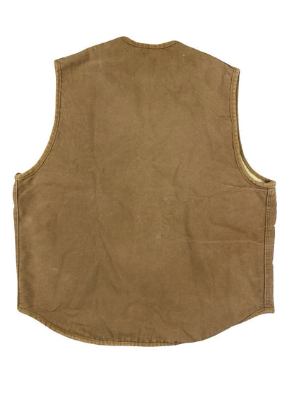 Carhartt Sherpa Lined 90s Beige Work Vest Gilet Body Warmer Large