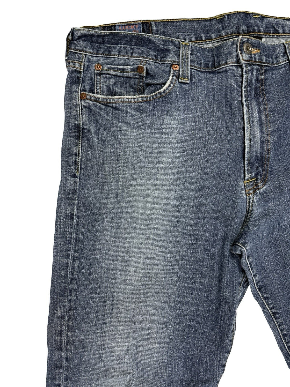 Lucky Brand Y2K Blue Vintage Straight Denim Jeans 38W 30L Made in USA