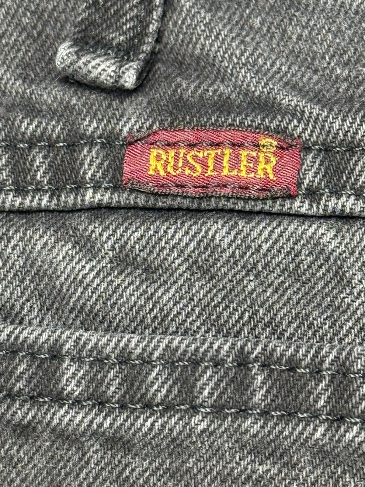 Rustler Faded Black Vintage Straight Leg Denim Jeans 36W 30L