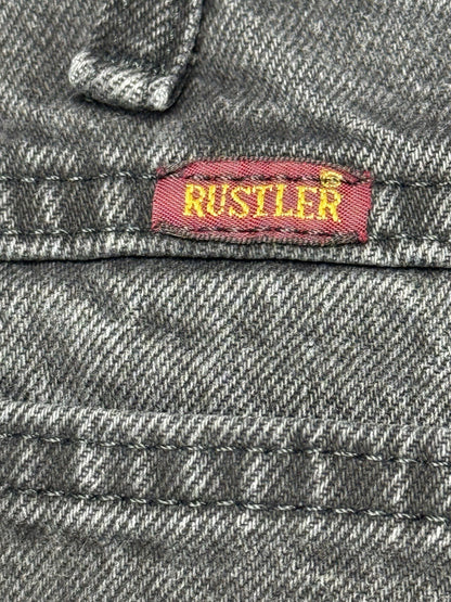 Rustler Faded Black Vintage Straight Leg Denim Jeans 36W 30L