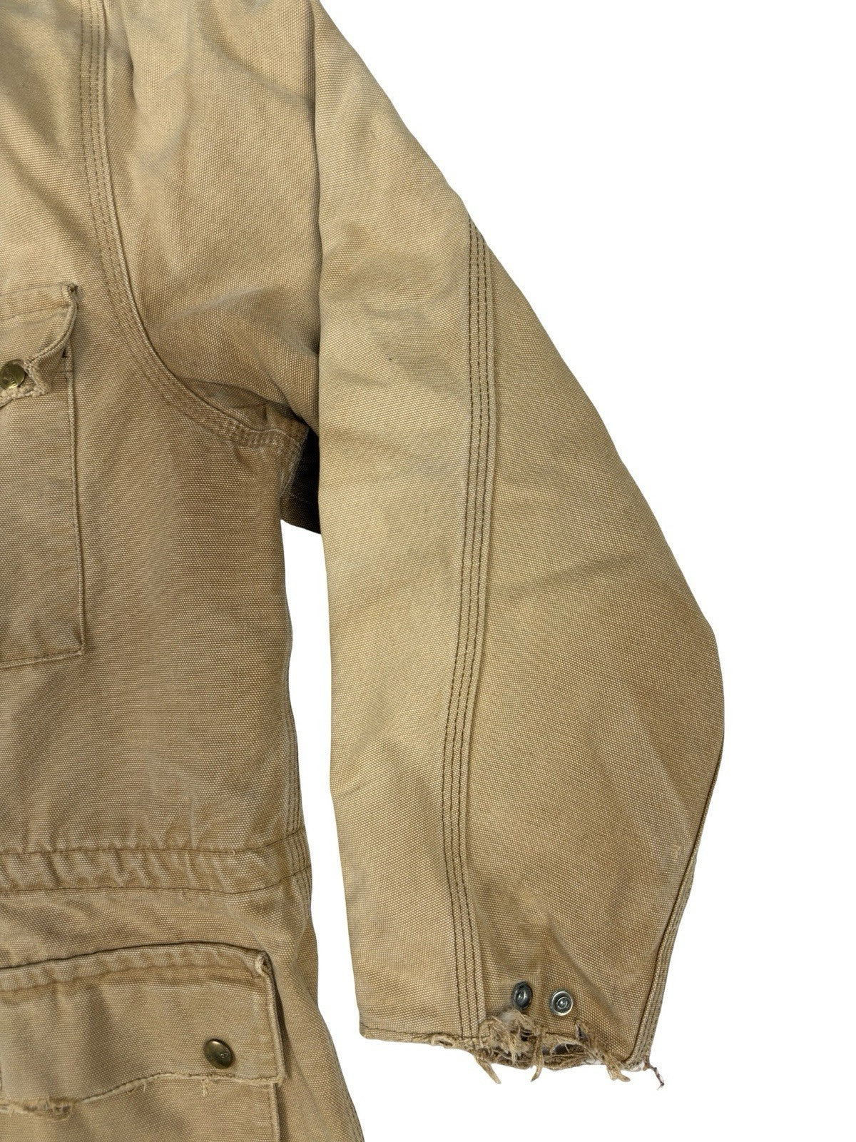 Carhartt PB1321 Tan Washed Duck Trail Parka Blanket Lined 90s Jacket Large