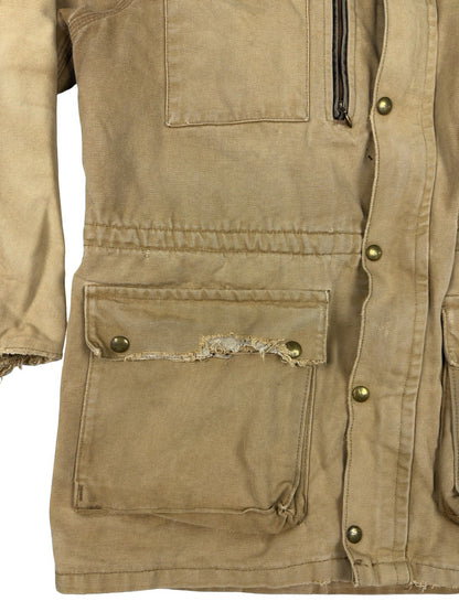 Carhartt PB1321 Tan Washed Duck Trail Parka Blanket Lined 90s Jacket Large