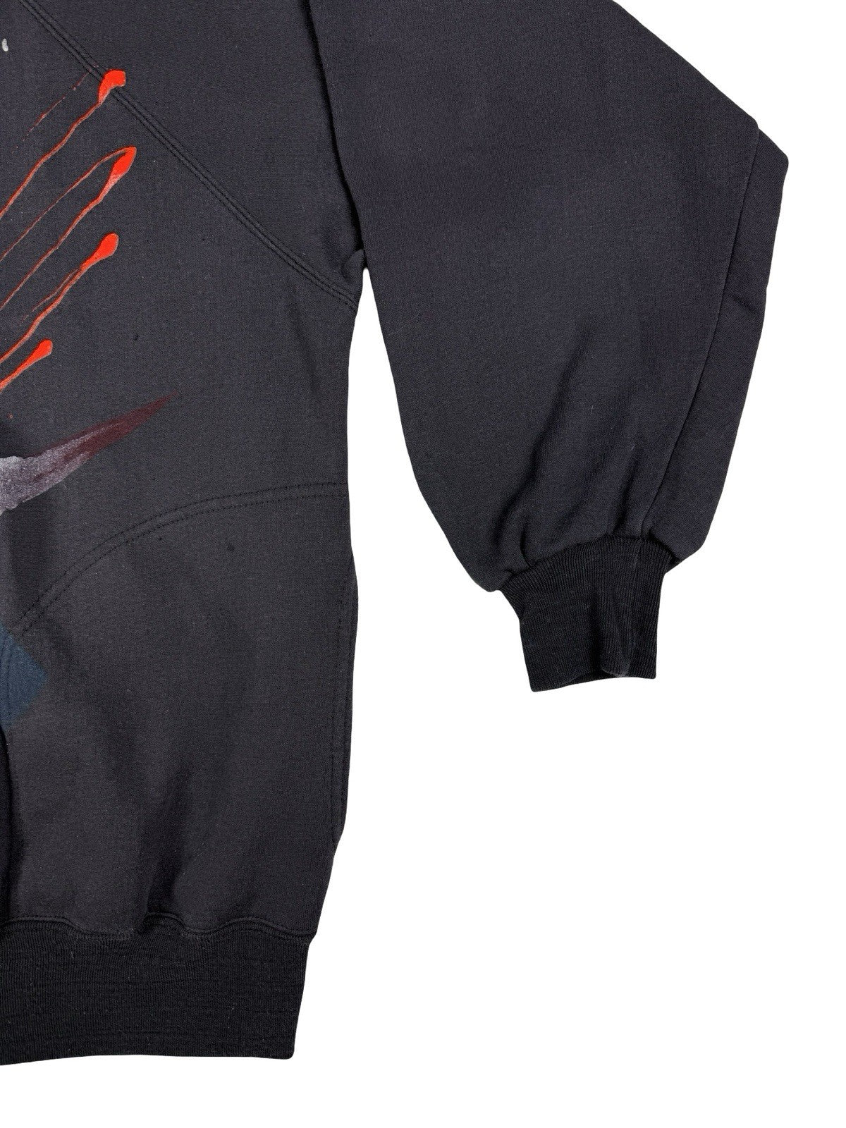 Vintage 80's GDR Man Size Black Abstract Splash Graphic Sweatshirt 2XL