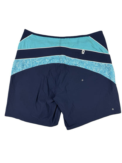 Nike Retro Blue Mesh Web Lined Swim Trunk Board Shorts Size Large (36)