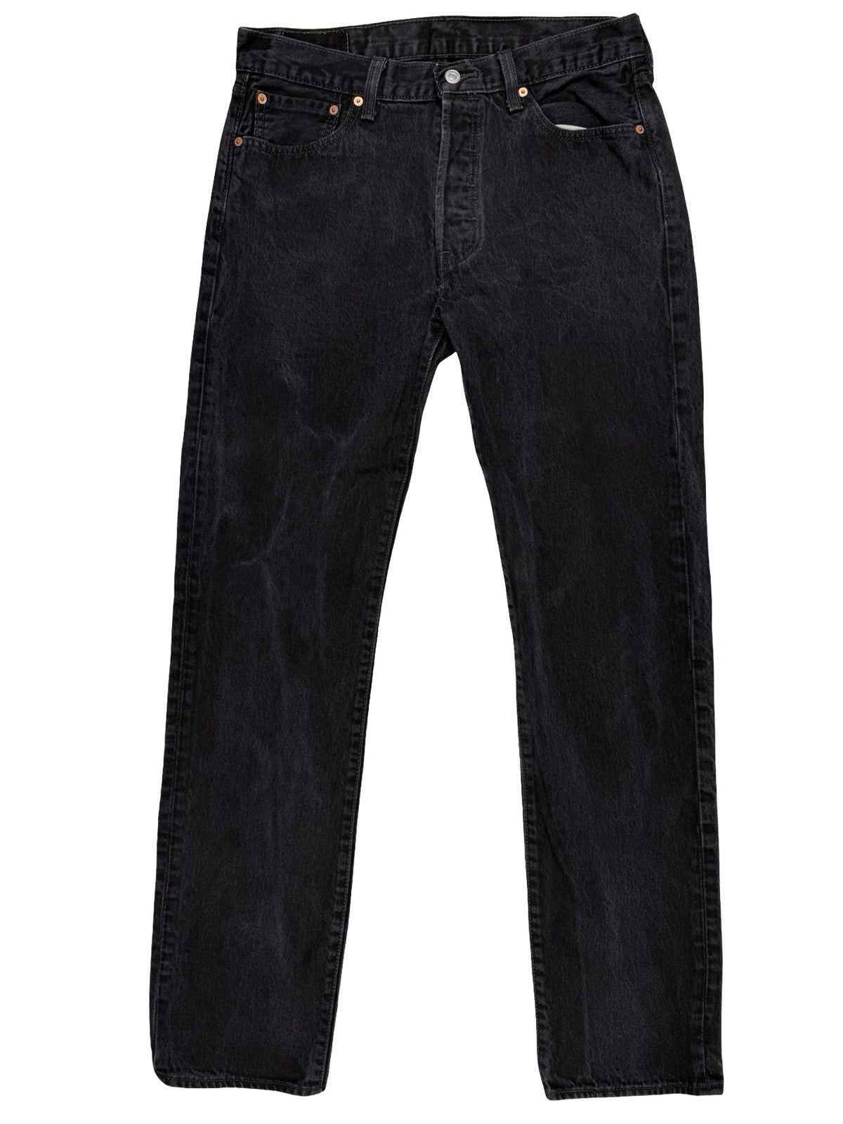 Levi's 501 Black Denim Straight Leg Jeans 34W 36L