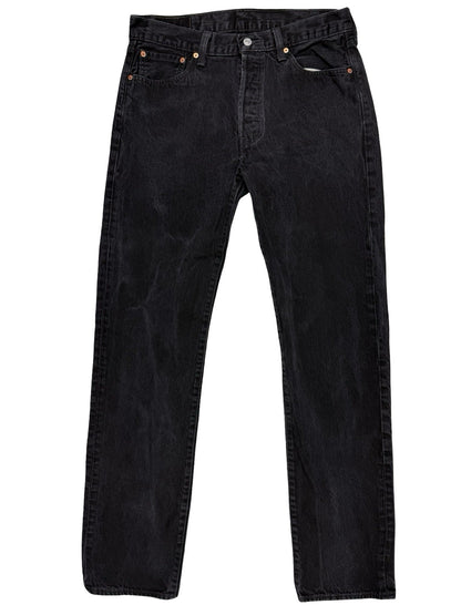 Levi's 501 Black Denim Straight Leg Jeans 34W 36L