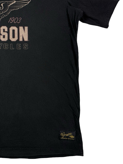 Harley Davidson Black Motorcycle Flag Print Cotton Top XL
