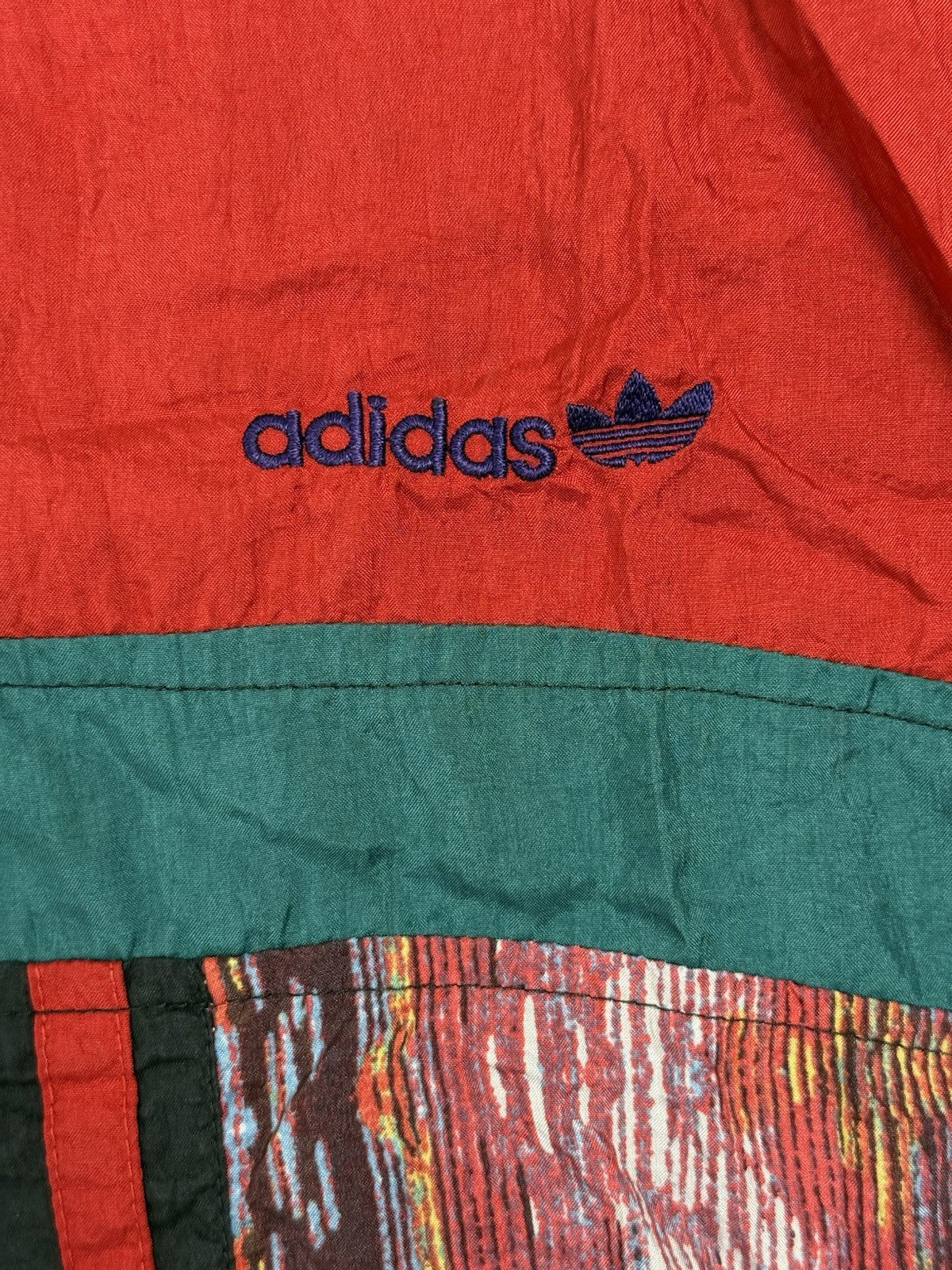 Adidas Vintage Y2K Explosive Reaction Multi Patterned 1/4 Zip Jumper Medium