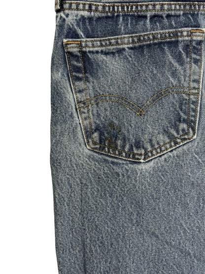 Levi's 501 Blue Straight Leg Distressed Paint Denim Jeans 36W 32L