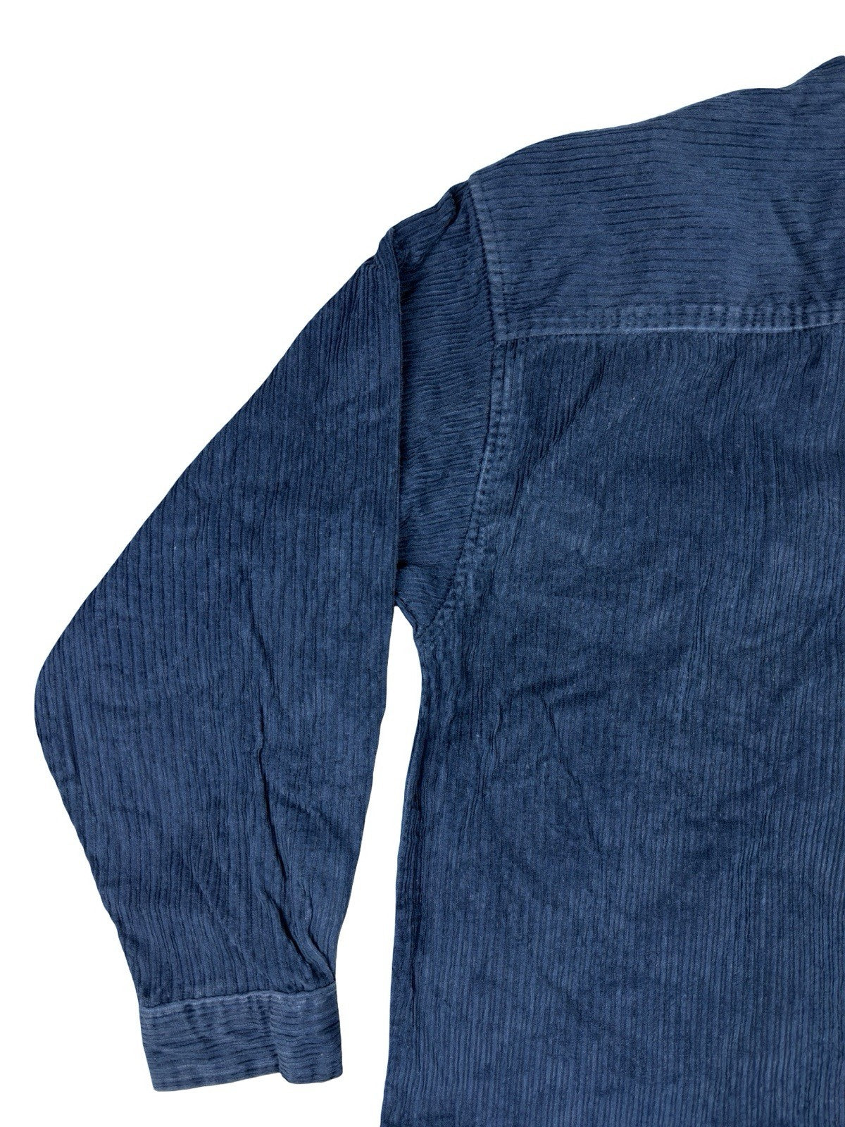 Property Retro Blue Corduroy Cotton Zip Shirt Jacket Large