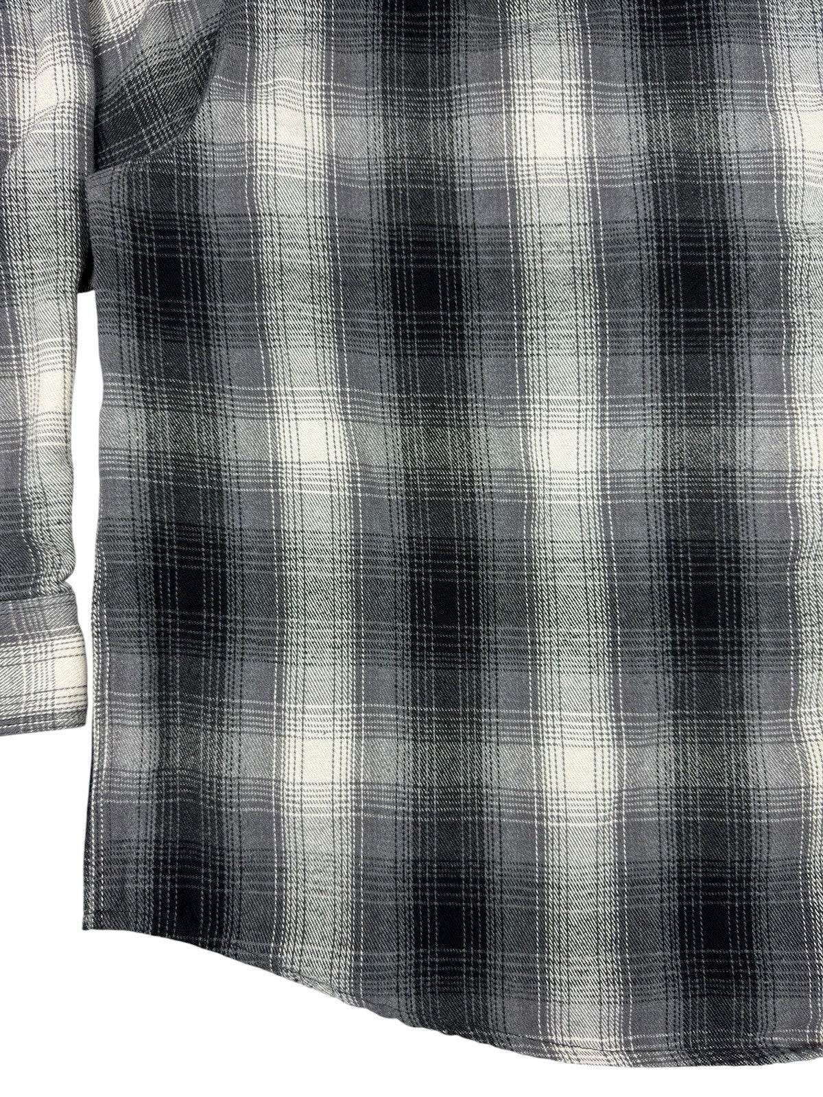 Hickory Shirt Retro Grey Plaid Pearl Snap Western Shirt 2XL