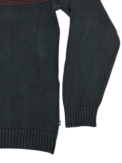 Chaps Blue Cotton Retro Knit Jumper Small