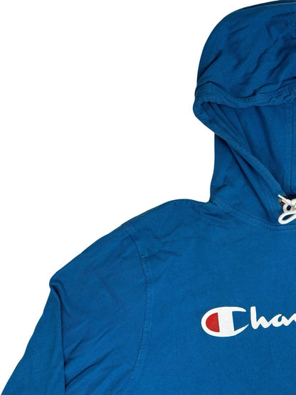 Champion Blue Printed Hoodie Large