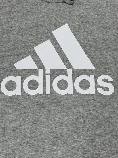 Adidas Grey Spellout Logo Hoodie 2XL