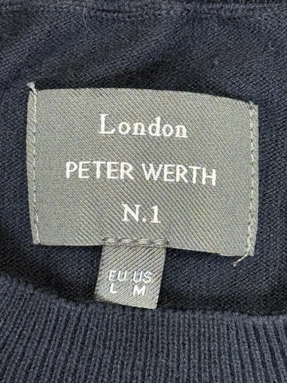 Peter Werth Blue Cotton Bailey Jumper Medium