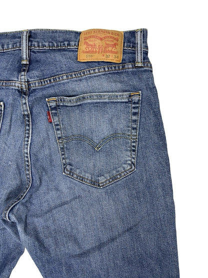 Levi's 559 Blue Relaxed Straight Fit Denim Jeans 32W 34L