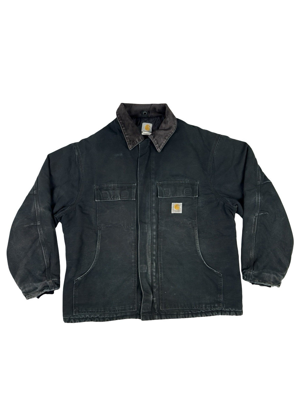 Carhartt C03 Black Quilt Lined Retro Chore Work Jacket XL 48 Regular