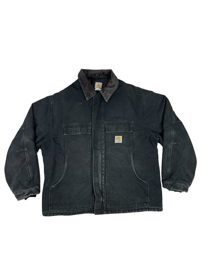 Carhartt C03 Black Quilt Lined Retro Chore Work Jacket XL 48 Regular