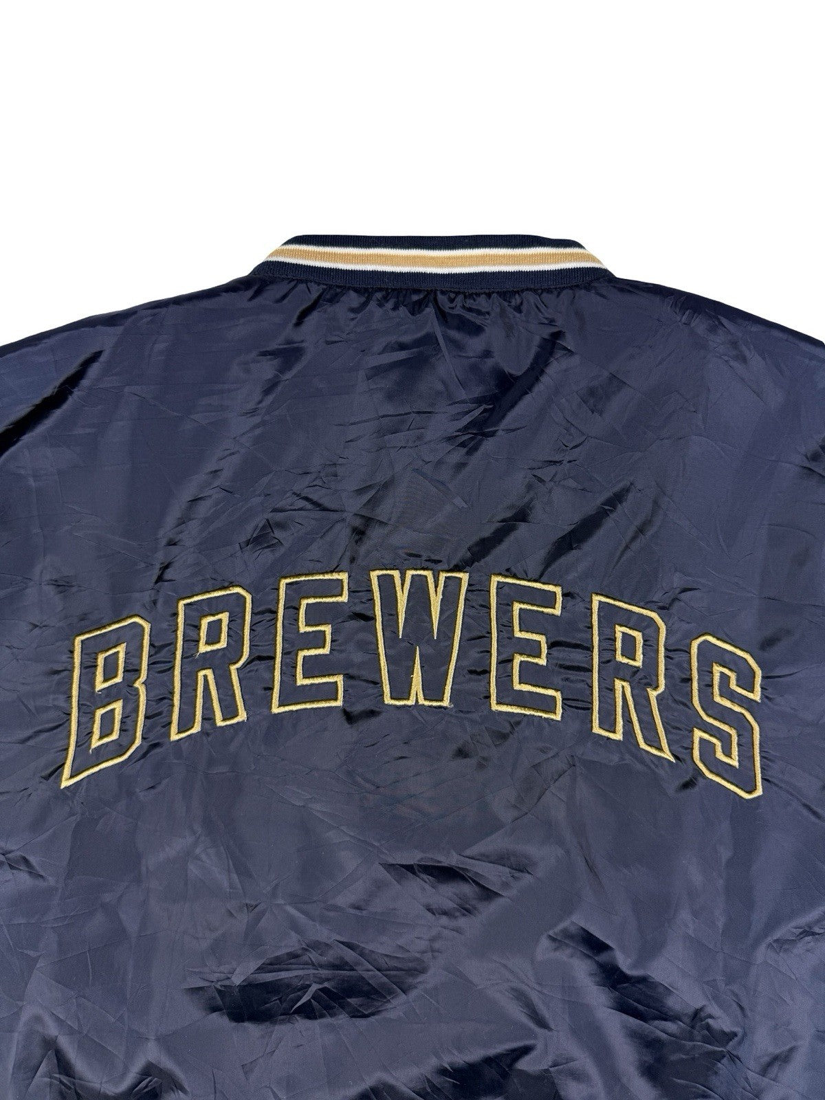 MLB Milwaukee Brewers Blue Pullover Windbreaker Jumper Jacket 2XL