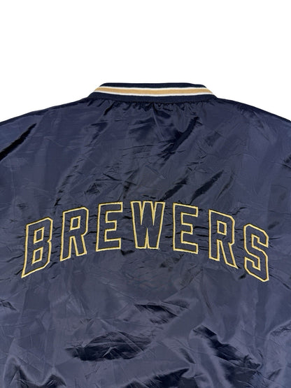 MLB Milwaukee Brewers Blue Pullover Windbreaker Jumper Jacket 2XL