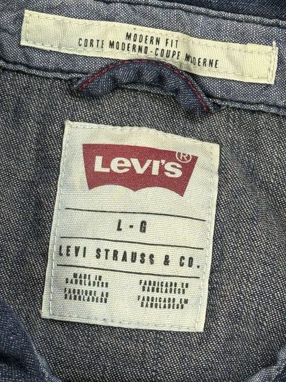 Levi's Blue Pearl Snap Western Denim Shirt Large