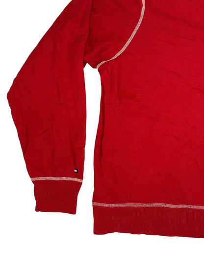 Tommy Hilfiger Red Retro Y2K Printed Cotton Sweater Jumper XL