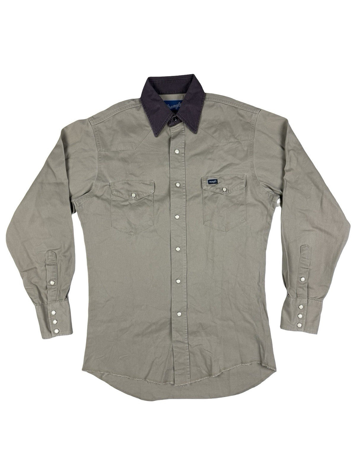 Wrangler Vintage 90's Pearl Snap Beige Western Shirt Small