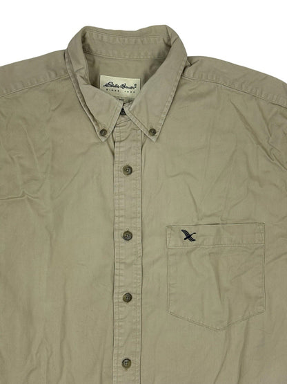 Eddie Bauer Beige Heavy Cotton Collared Shirt Medium