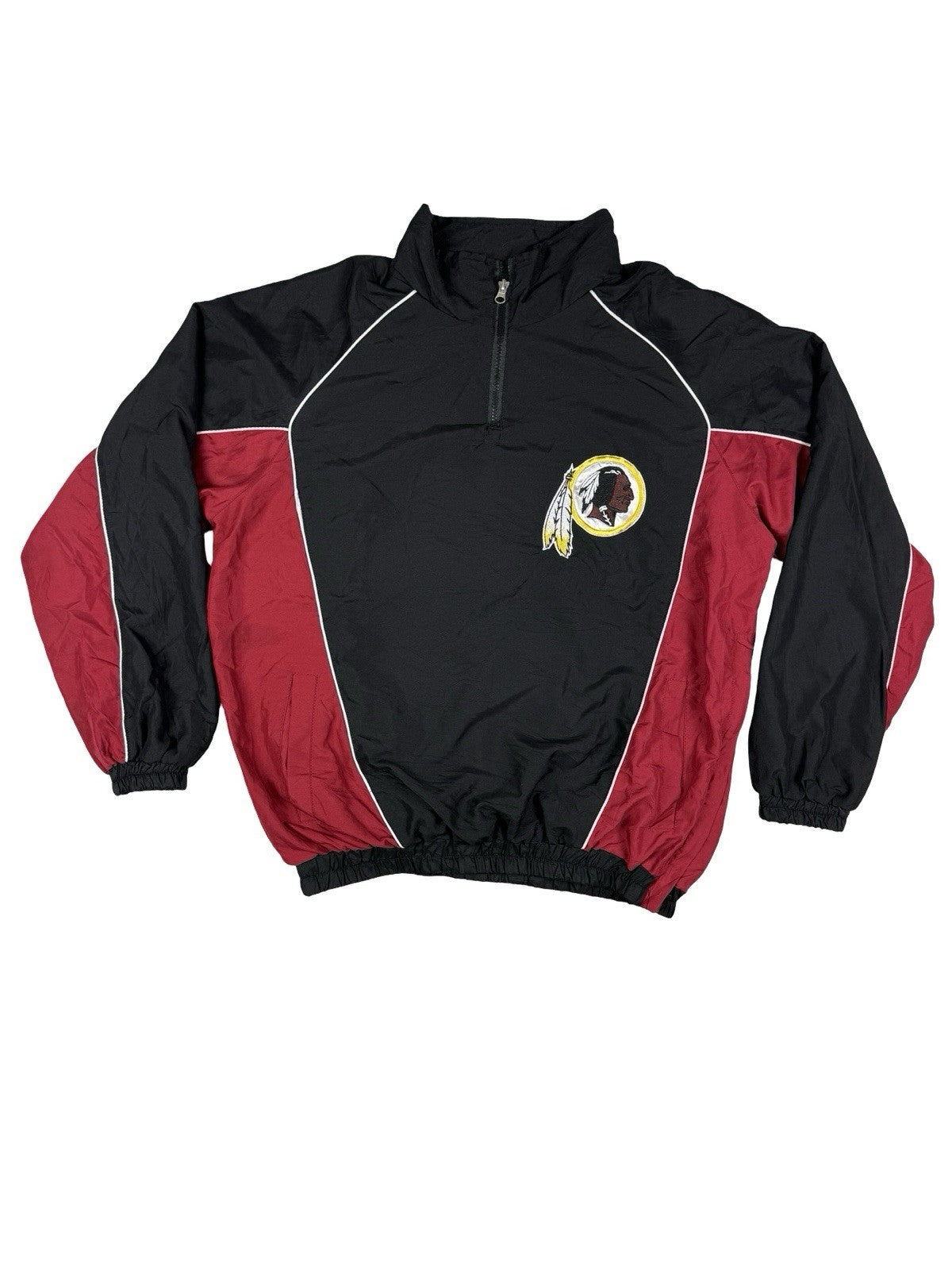 NFL Washington Redskins Retro 1/4 Zip Pullover Windbreaker Jumper Jacket Medium