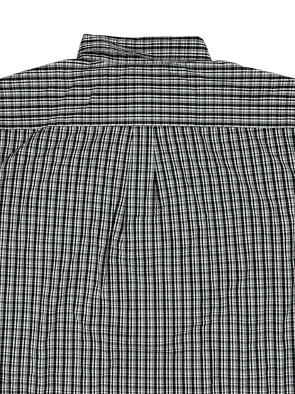 Chaps Black Plaid Stretch Easy Care Shirt 2XL