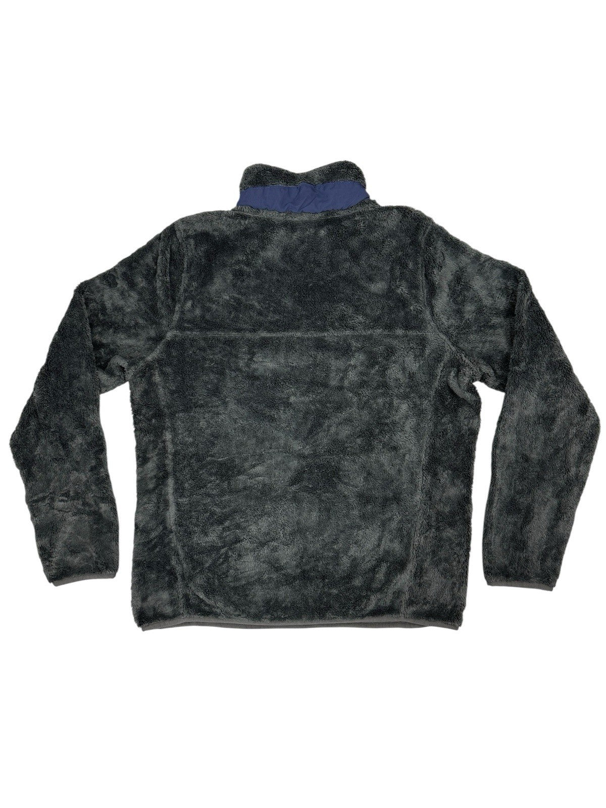 LL Bean Grey Hi-Pile Fleece Snap Jumper Medium