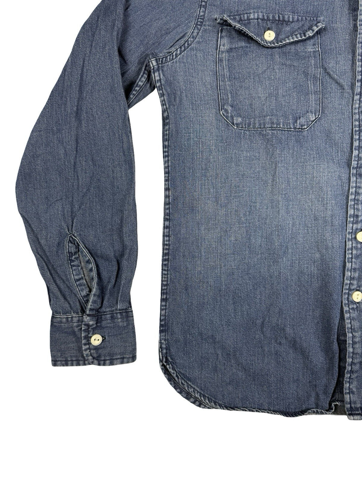 Levi's Blue Cotton Denim Button Up Shirt Small