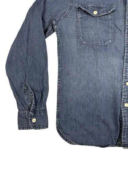 Levi's Blue Cotton Denim Button Up Shirt Small
