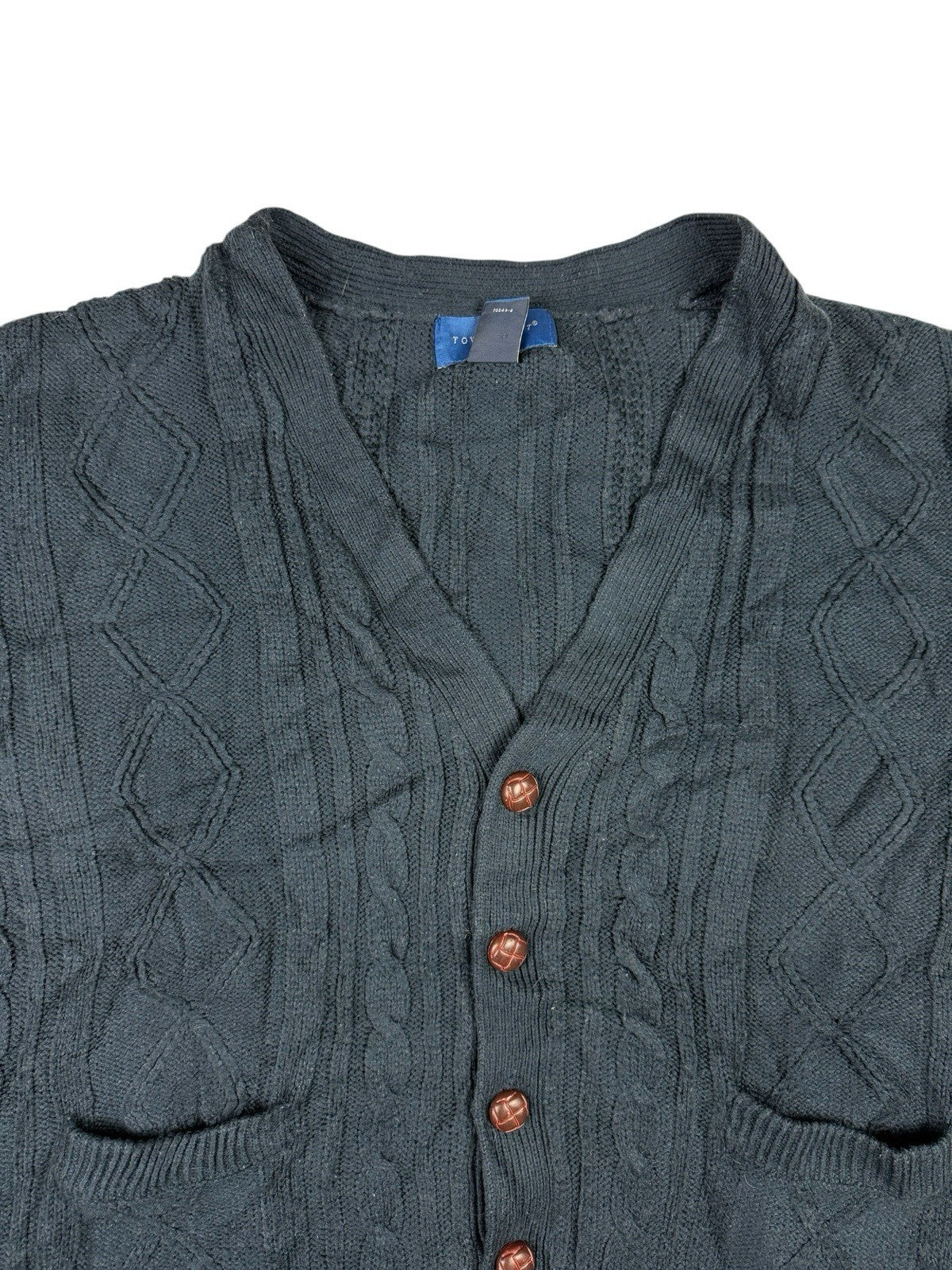 Towncraft Retro Blue Knit Cardigan XL