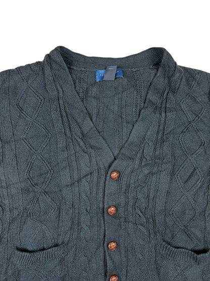 Towncraft Retro Blue Knit Cardigan XL