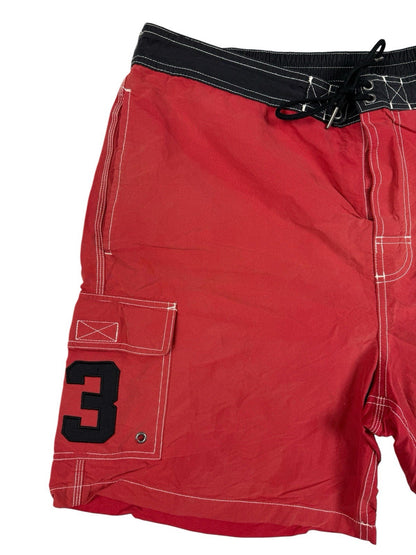Polo Ralph Lauren Retro Red Big Pony Embroidered Swim Trunk Board Shorts XL