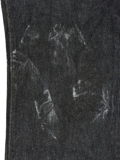 Levi's 501 Dark Blue Denim Grunge Jeans 36W 32L