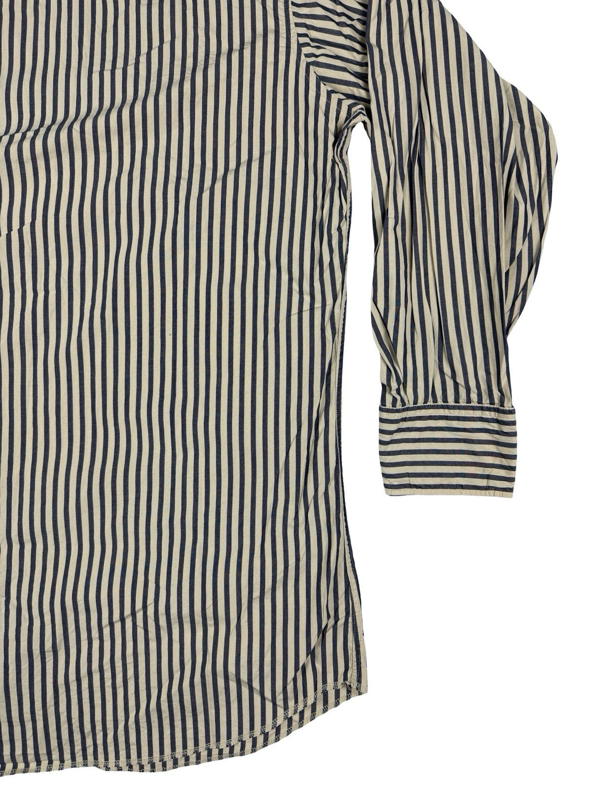 Vintage 80's Panhandle Slim Beige Striped Cotton Shirt 2XL (18x36)
