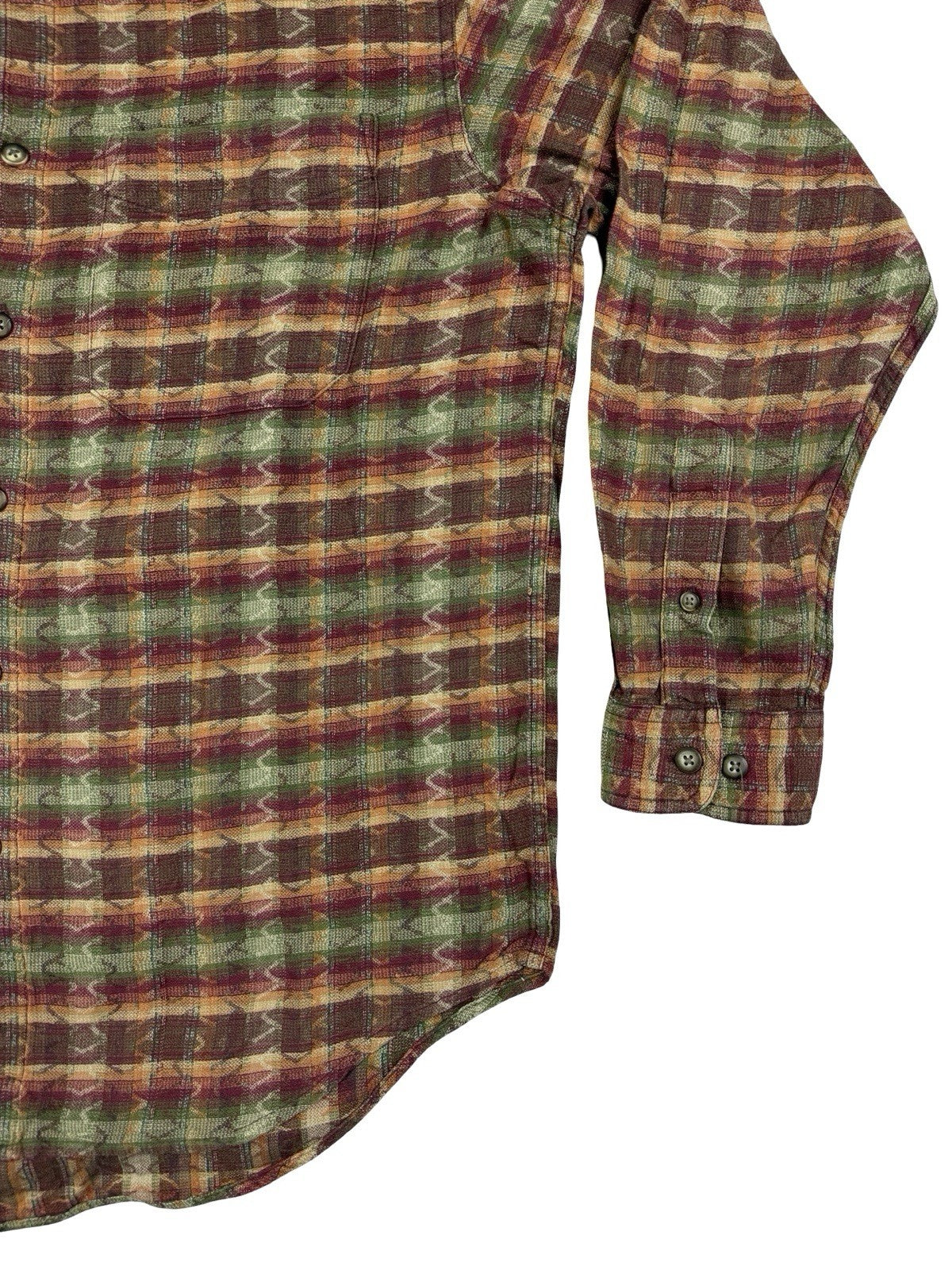 The Territory Ahead Vintage Multi Plaid Striped Cotton Shirt Medium