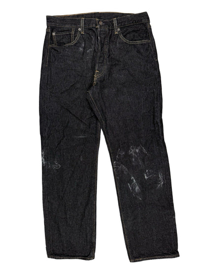 Levi's 501 Dark Blue Denim Grunge Jeans 36W 32L